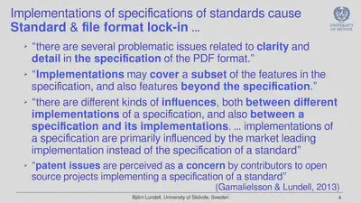 Standard and File Format Lock-In